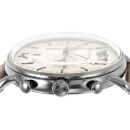 Emporio Armani Aviator Chronograph Quartz Grey Dial Beige Leather Strap Watch For Men - AR11107